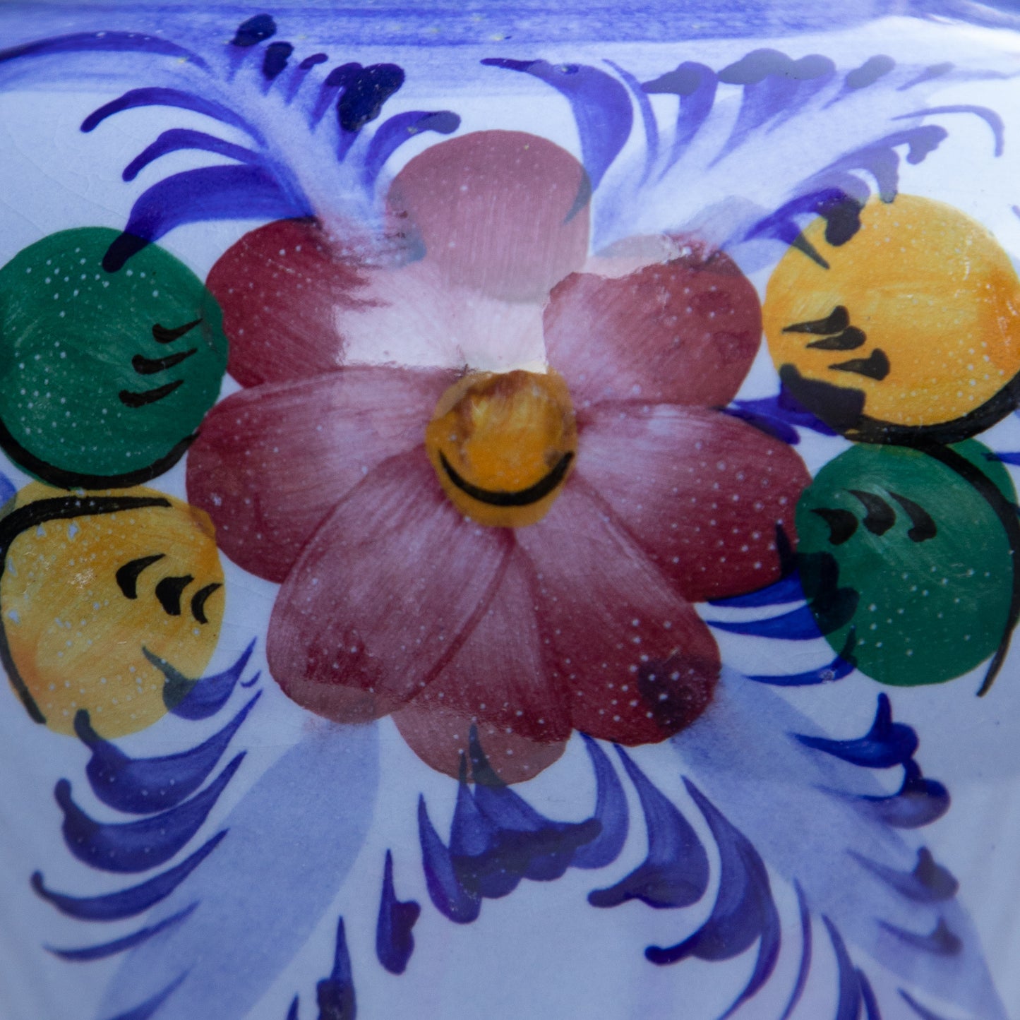 Vintage Blue & Floral Vase