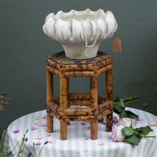 Vintage Tortoiseshell Bamboo Plant Stand