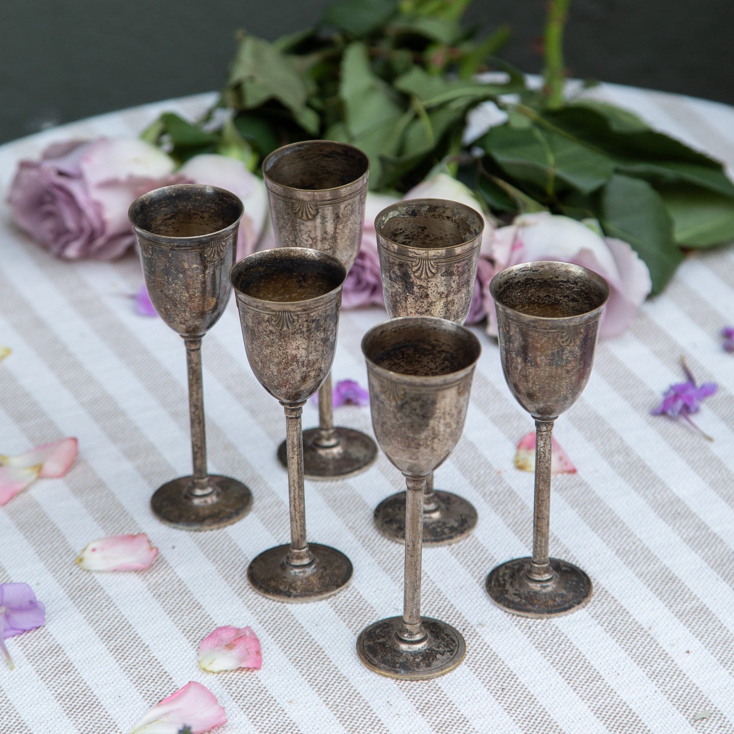 Vintage Silver Liquor Goblets