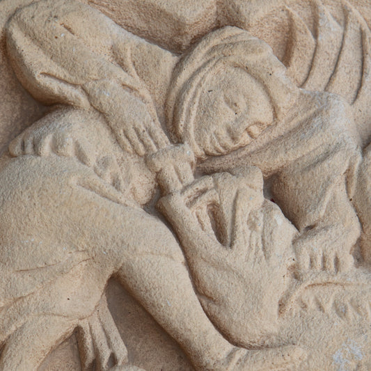 Handmade Stone Bas-Relief Sculpture