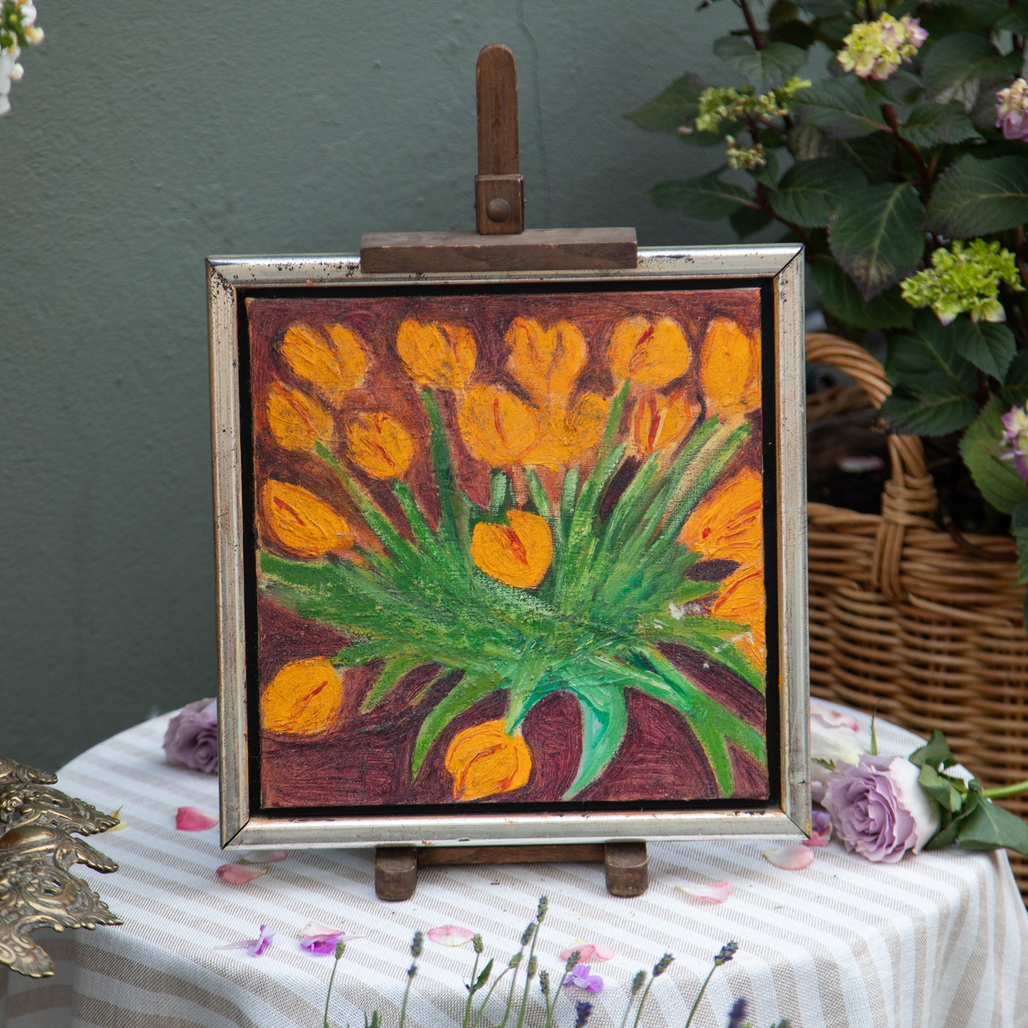 Farmer’s Market Flowers Framed Original Painting