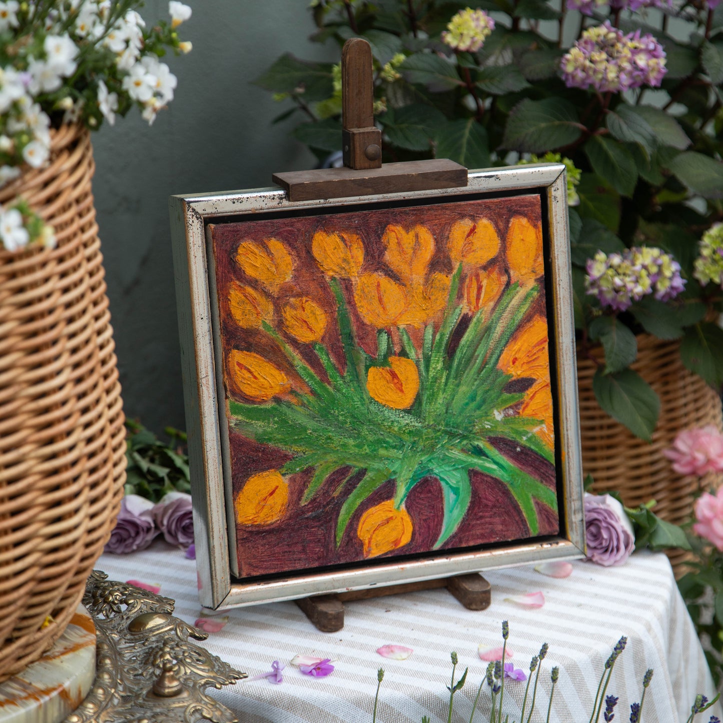 Farmer’s Market Flowers Framed Original Painting