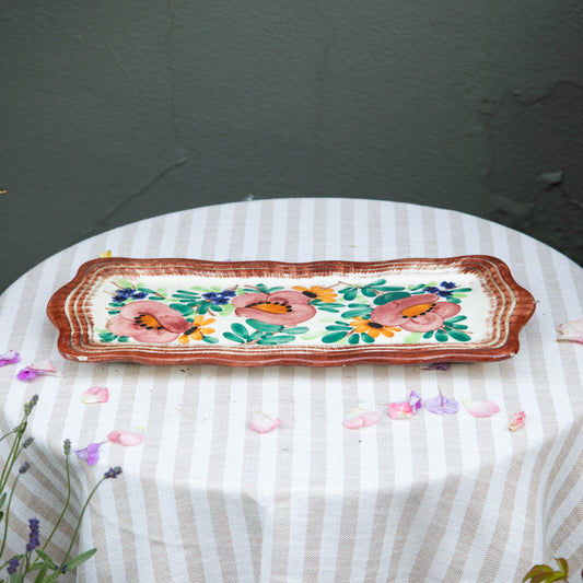Vintage Vallauris Hand-Painted Ceramic Tray