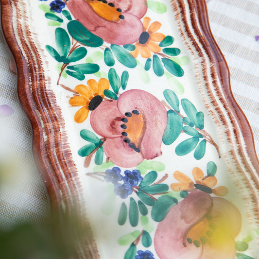 Vintage Vallauris Hand-Painted Ceramic Tray