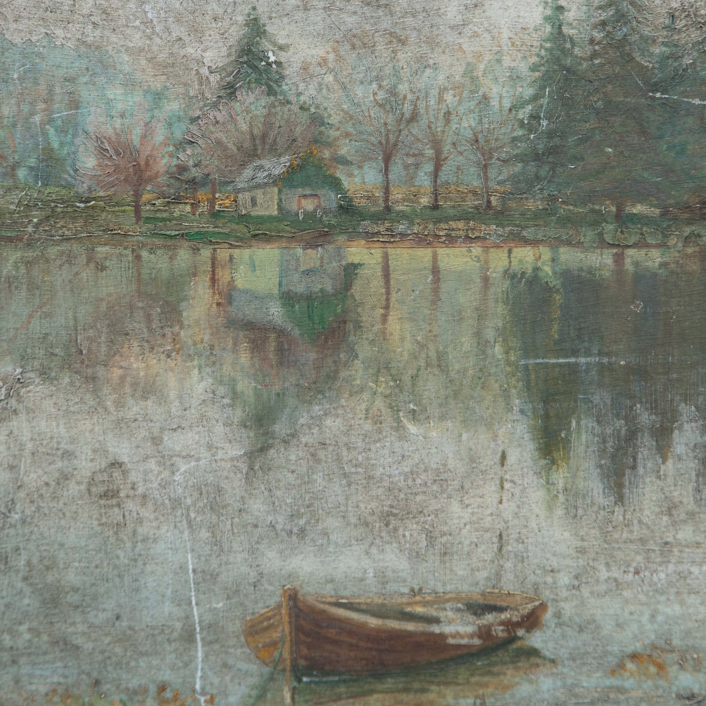 Row Boat on the Lake Original Painting