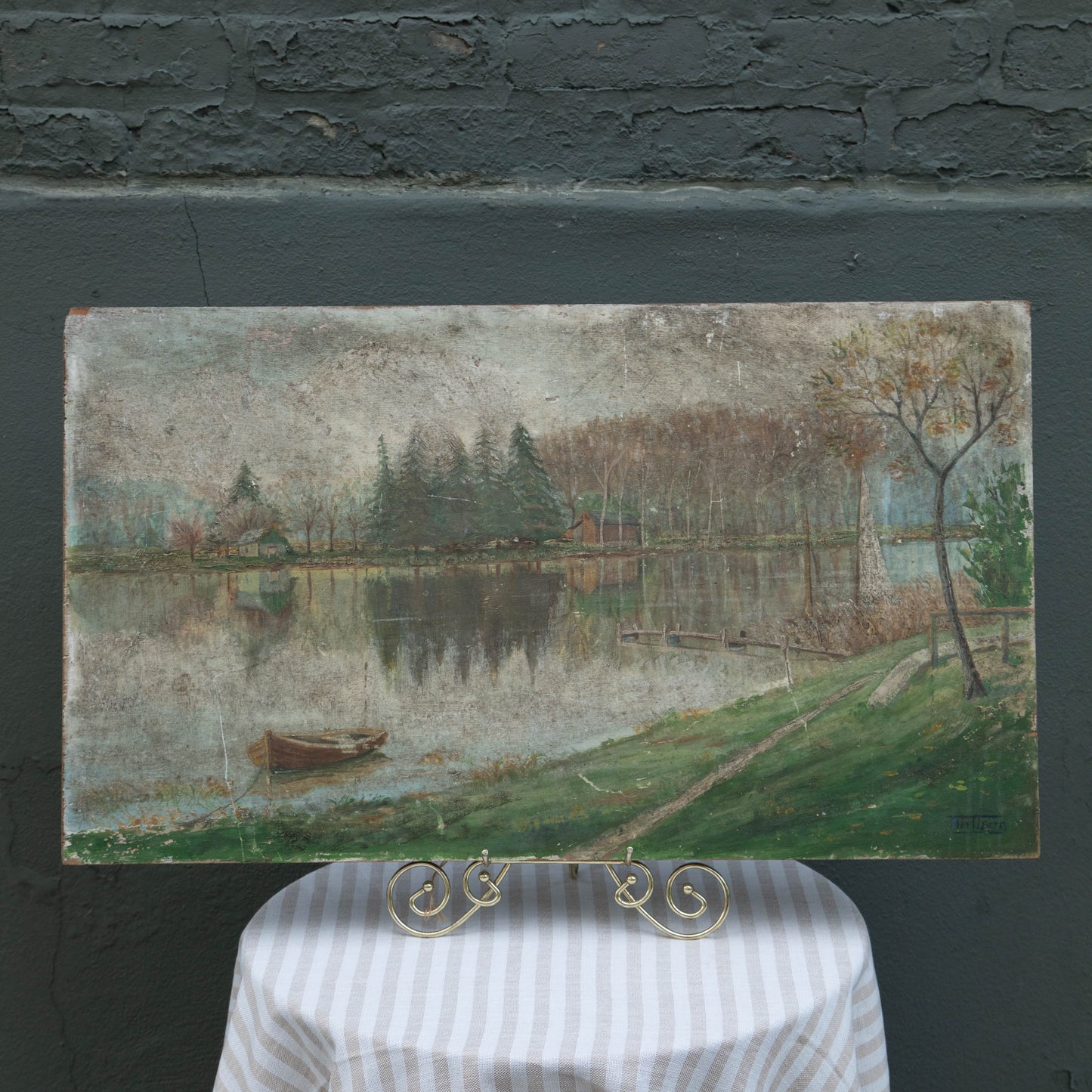 Row Boat on the Lake Original Painting