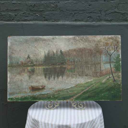 Row Boat on the Lake Original Painting