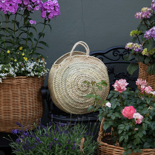 Large Circle French Wicker Tote