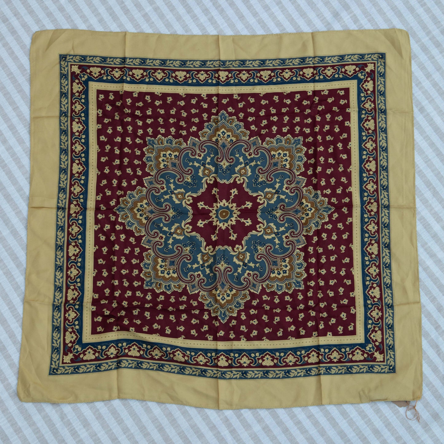 Blue & Burgundy French Scarf