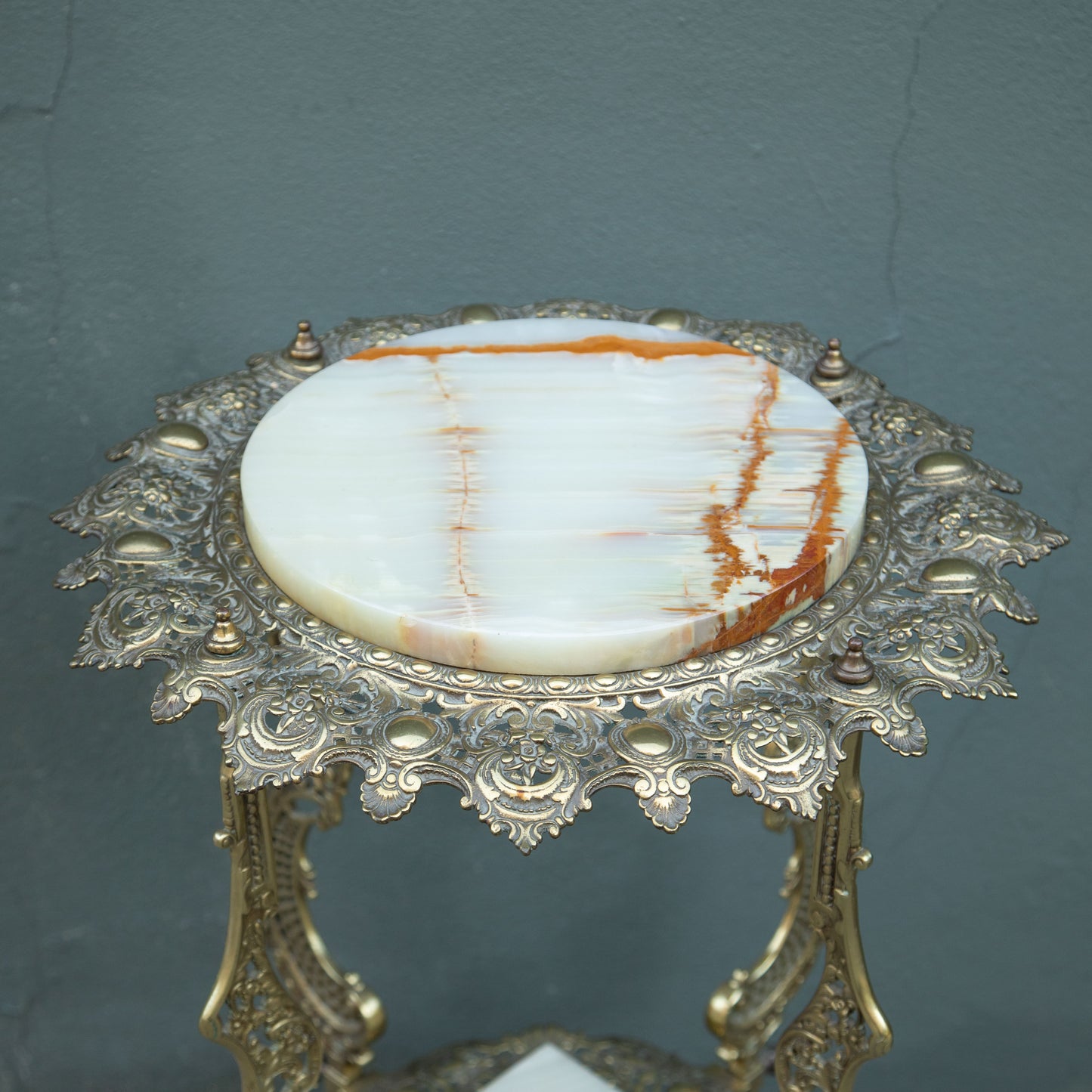 Brass & Onyx Plant Stand