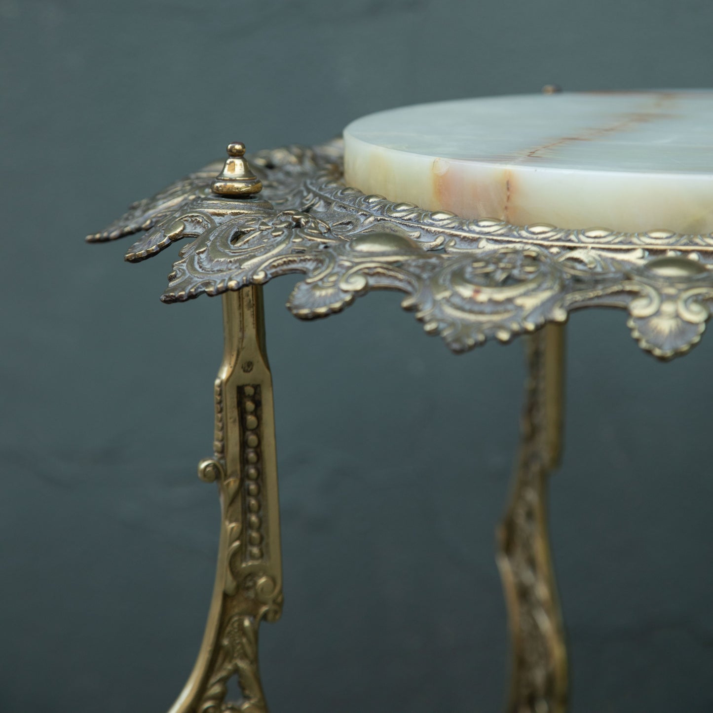 Brass & Onyx Plant Stand