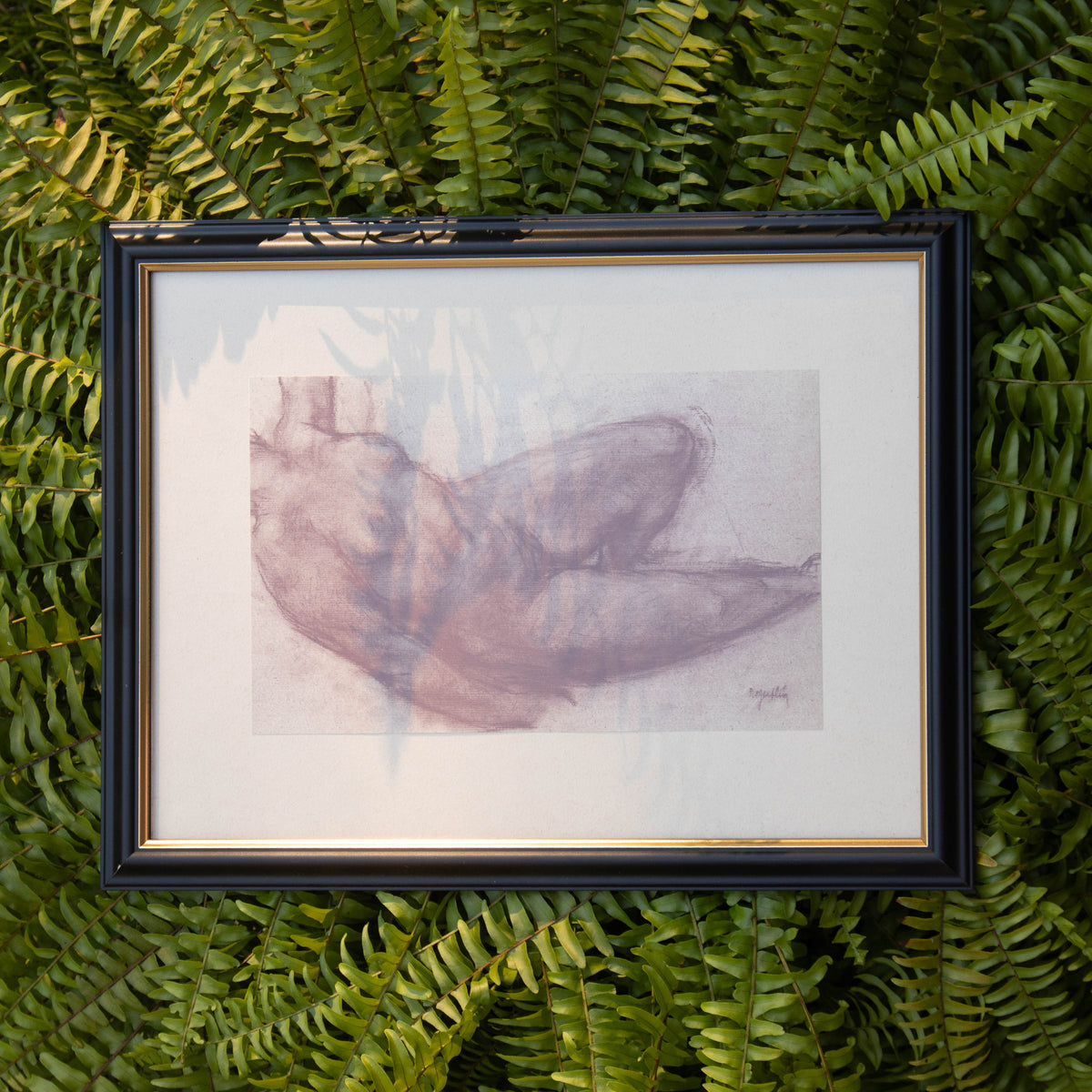 Framed Nude Sketch Print #5