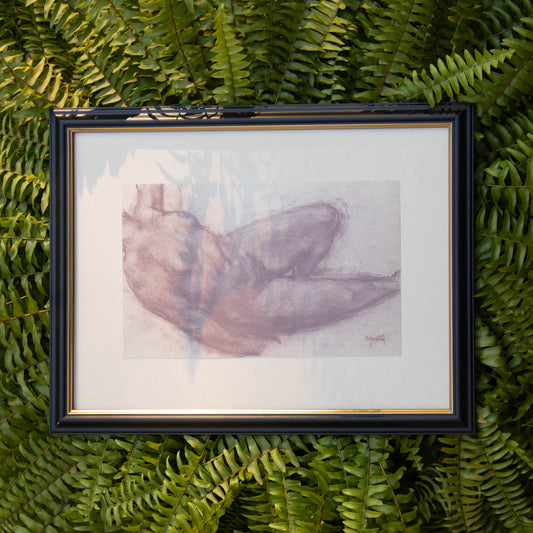 Framed Nude Sketch Print #5