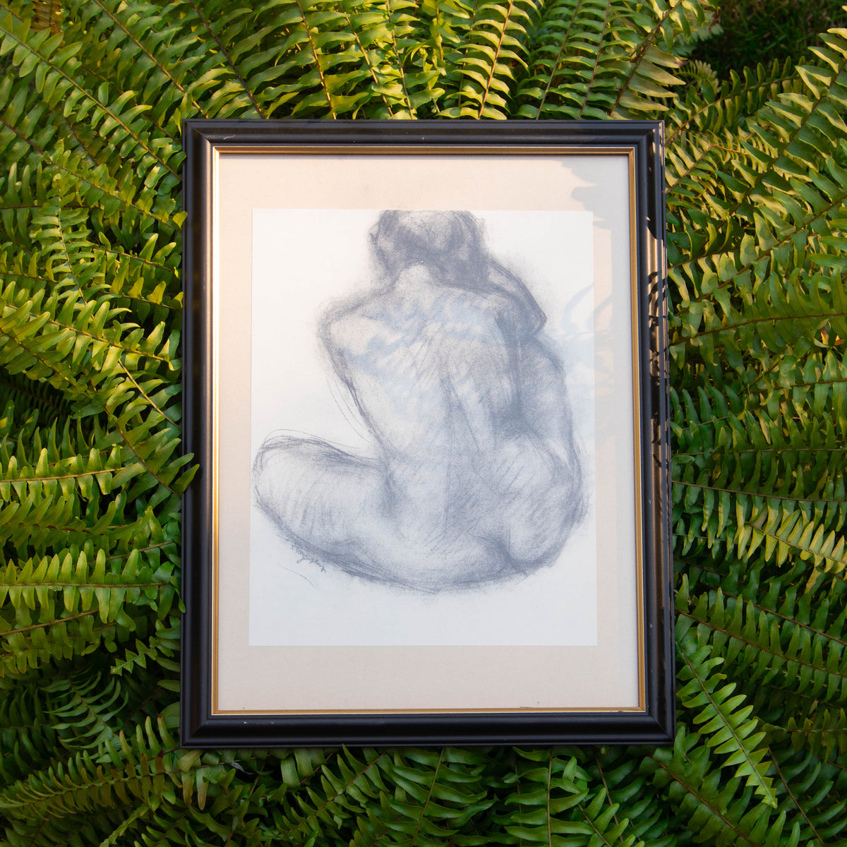 Framed Nude Sketch Print #6