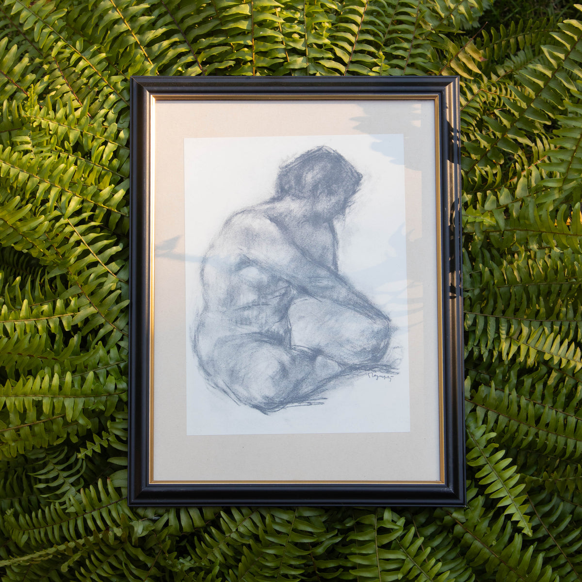 Framed Nude Sketch Print #7