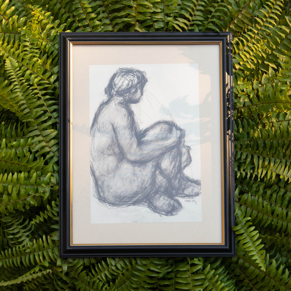 Framed Nude Sketch Print #3