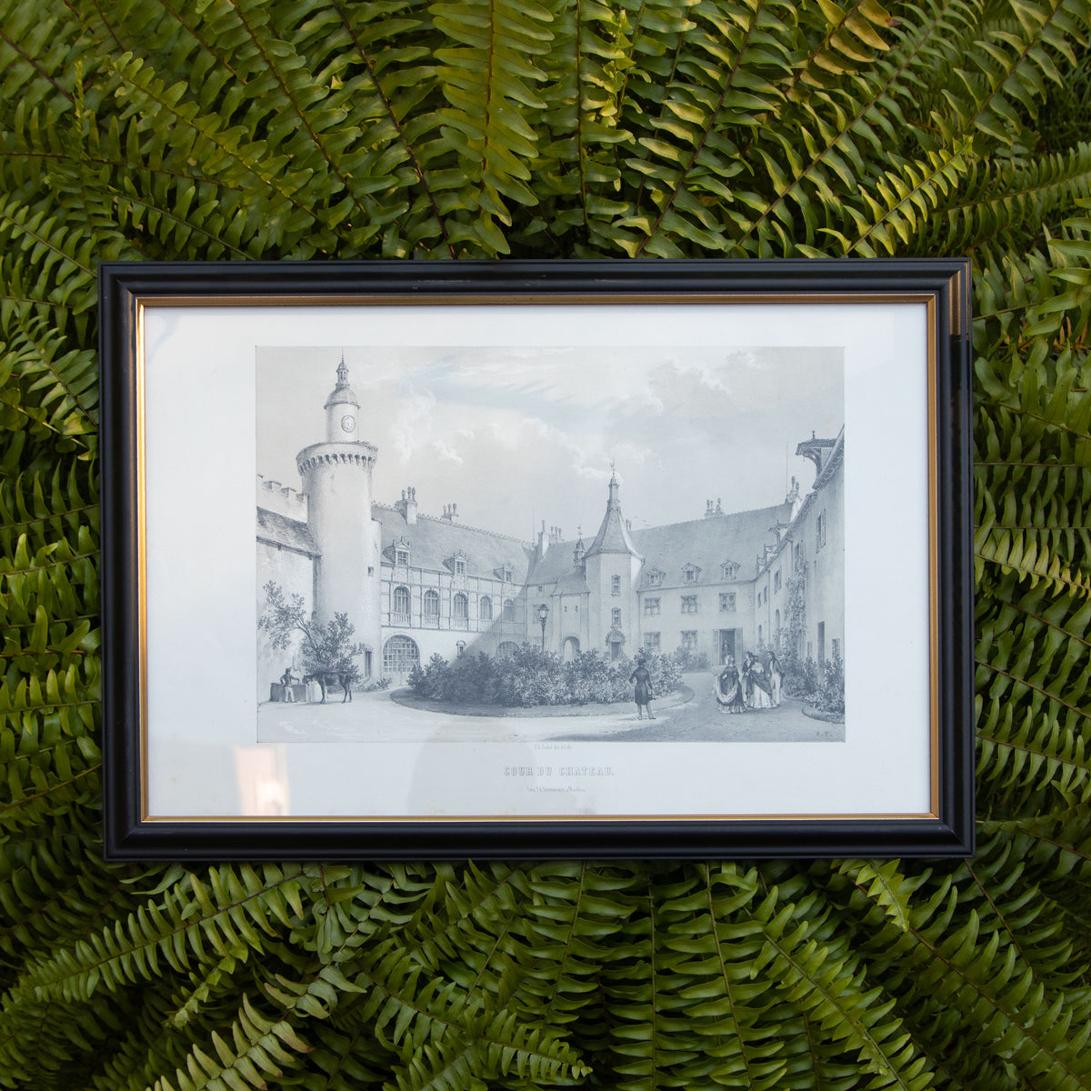 Framed Cour Du Chateau Print