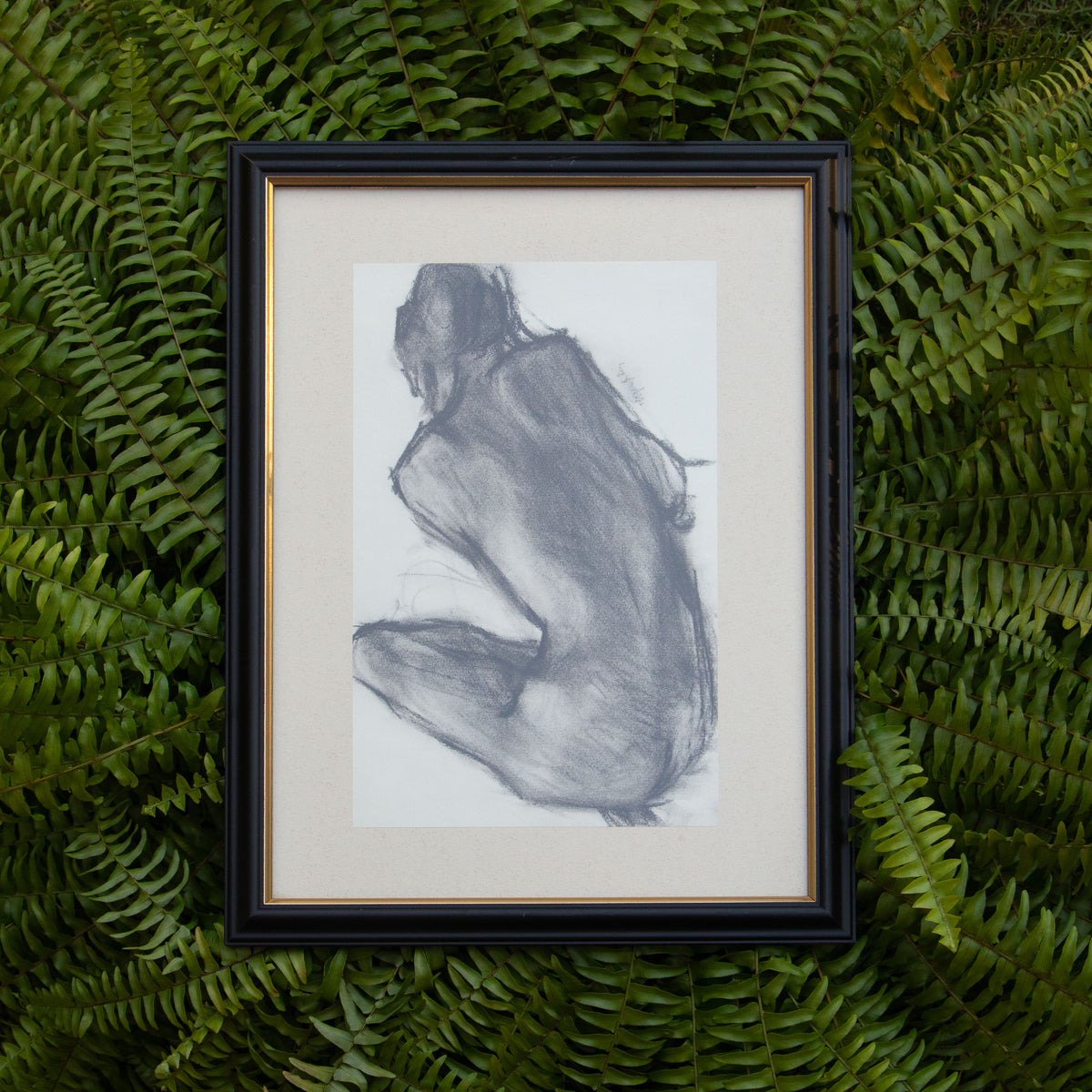 Framed Nude Sketch Print #4