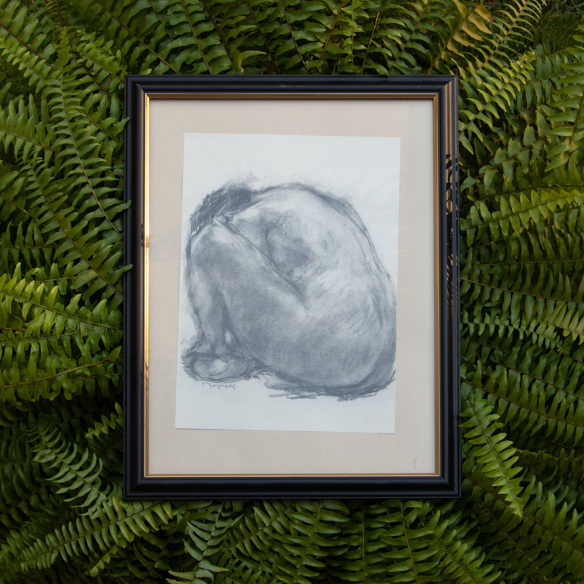 Framed Nude Sketch Print #2