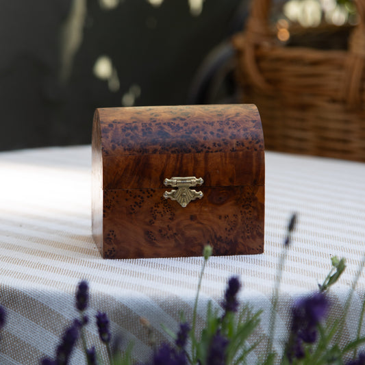 Vintage Burl Wood Trinket Chest
