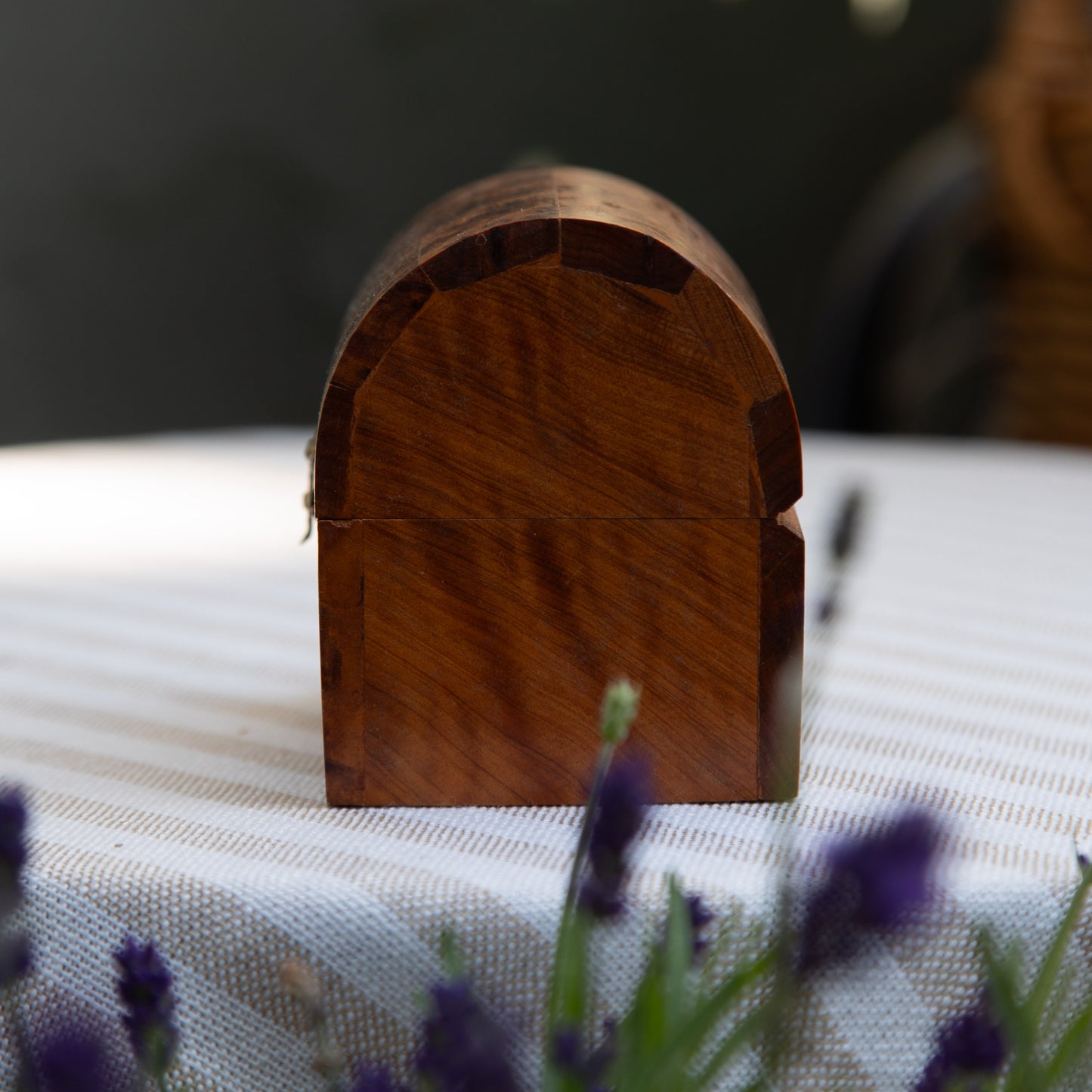 Vintage Burl Wood Trinket Chest