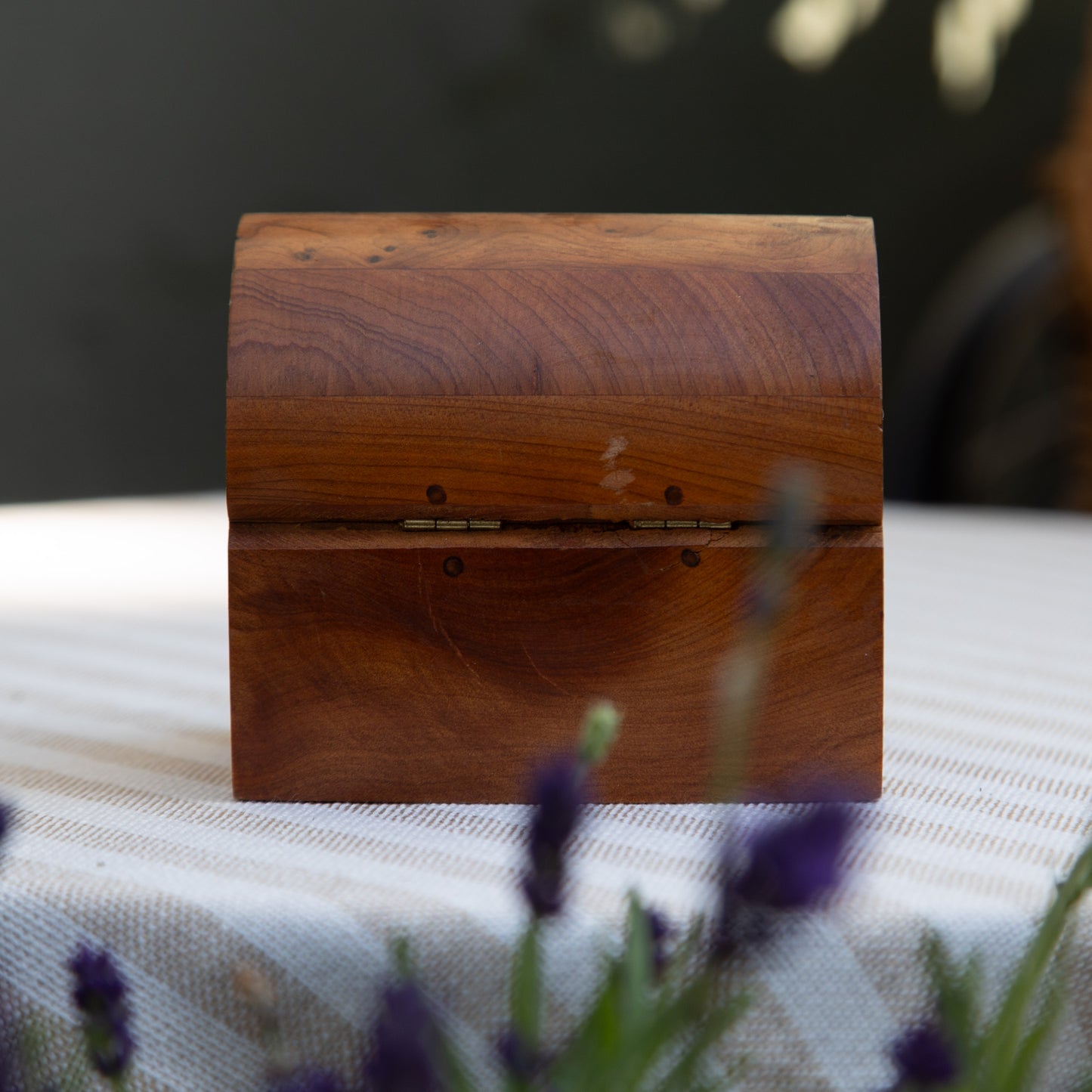 Vintage Burl Wood Trinket Chest