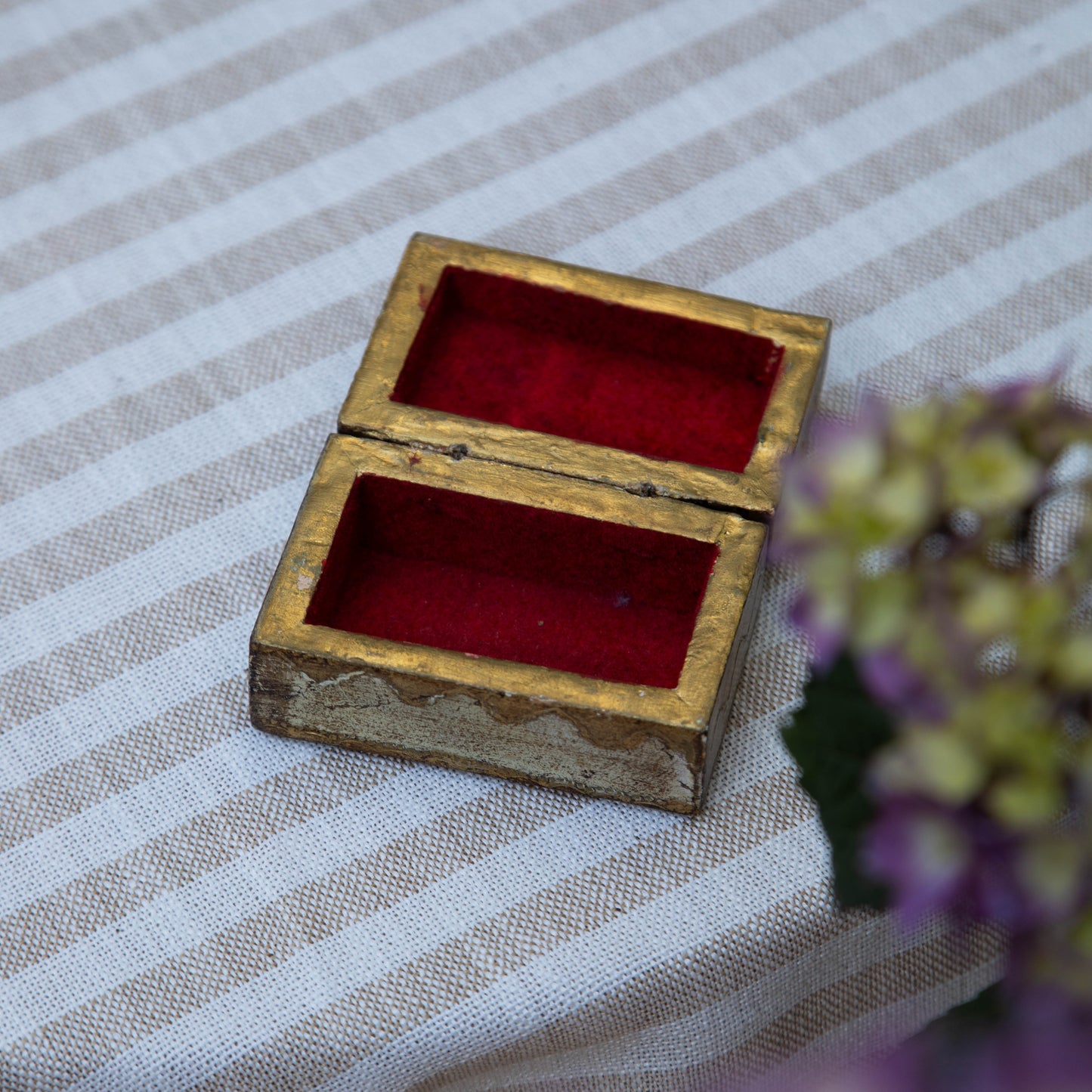 Gilt Wood Vintage Jewelry Box