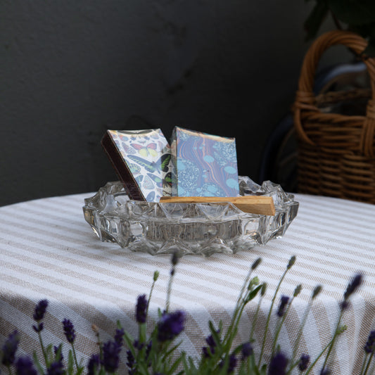 Vintage French Pressed Glass Ashtray
