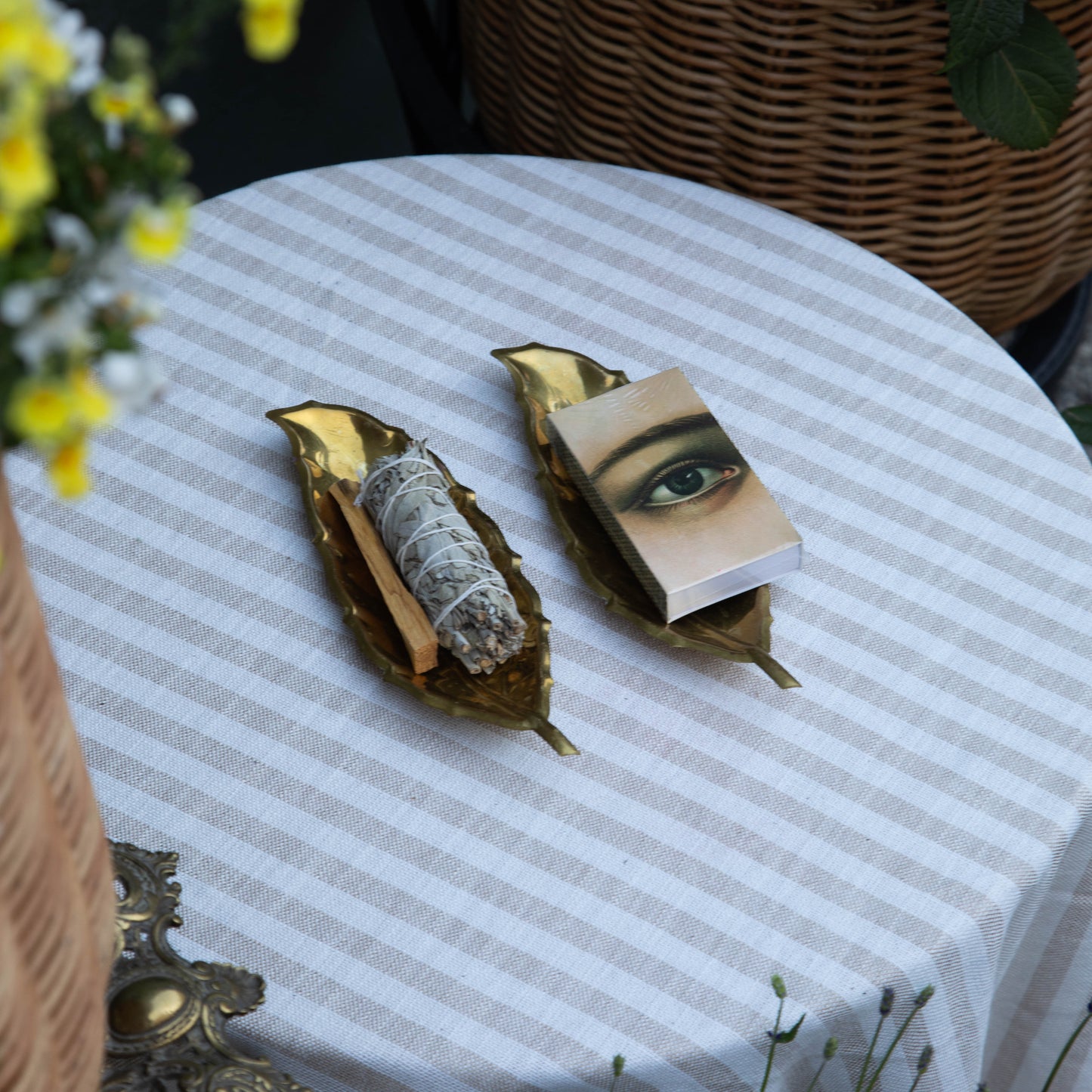 Vintage Brass Tabacco Leaf Dish