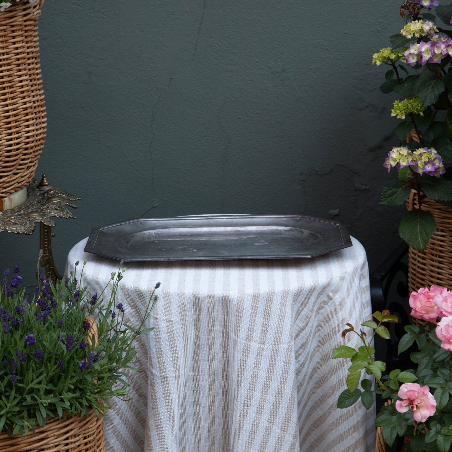 Large Vintage Silver Tray