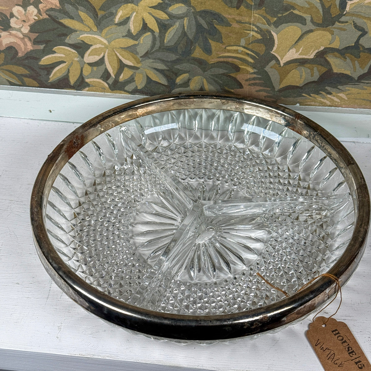 Silver Trim Relish Tray