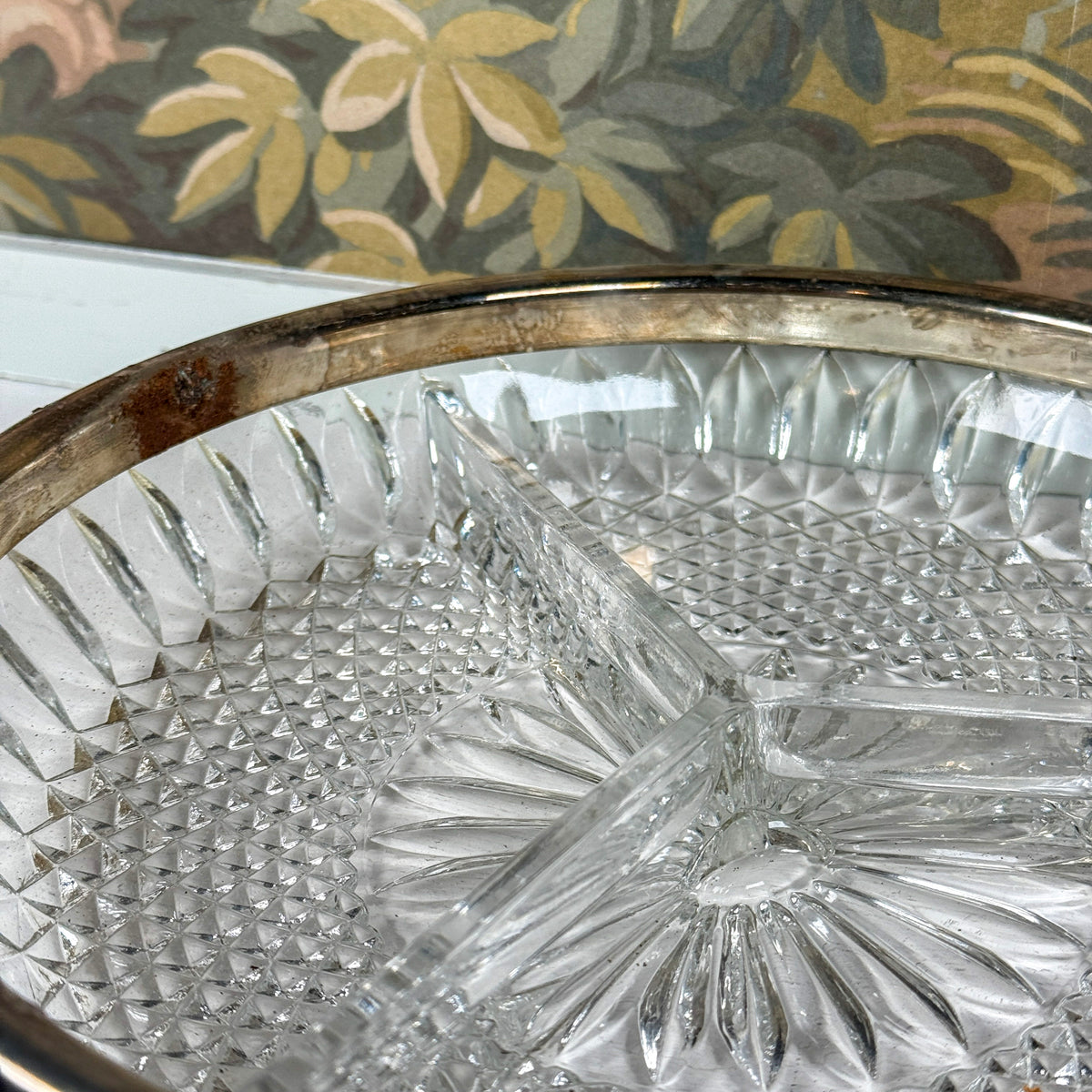 Silver Trim Relish Tray