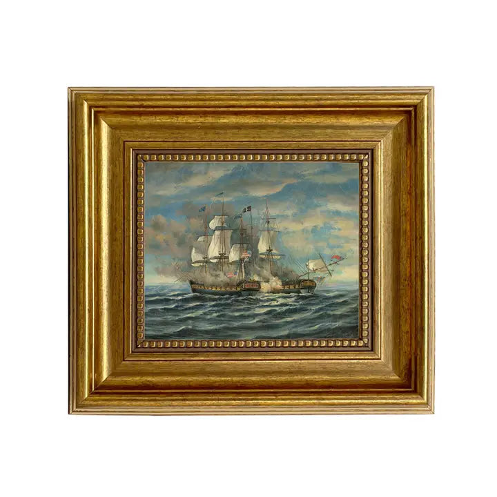 Battle Ships Vintage Painting Painting Print