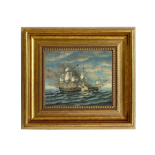 Battle Ships Vintage Painting Painting Print