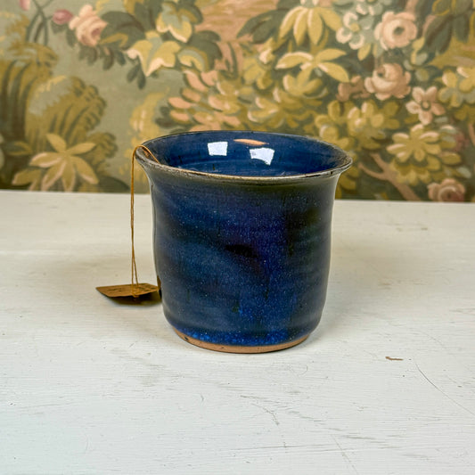 Vintage Mini Cobalt Blue Pottery Pot