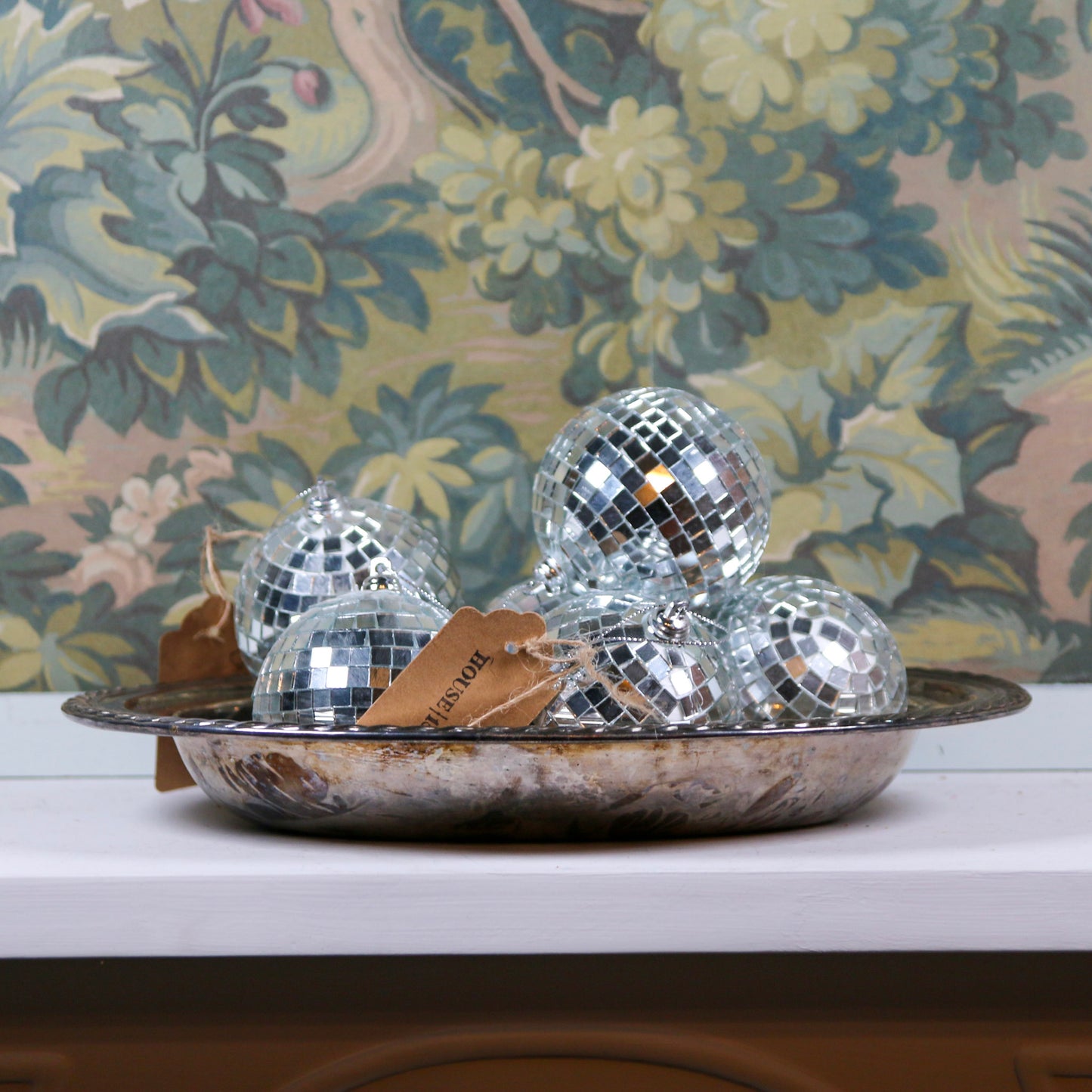 Oval Silver Dish with Rope Border