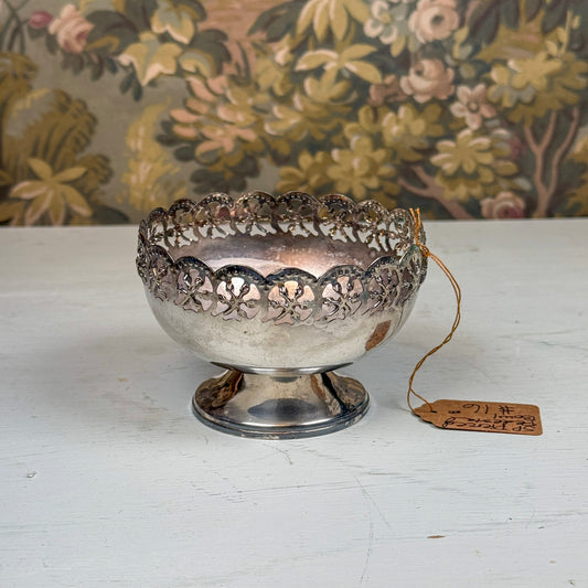 Silver Plated Pierced Pedestal Bowl