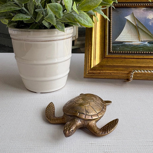 Brass Sea Turtle Paperweight
