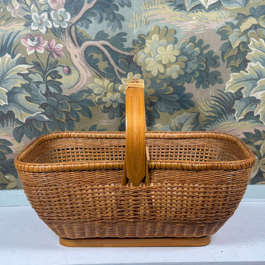 Vintage Woven Bamboo Basket