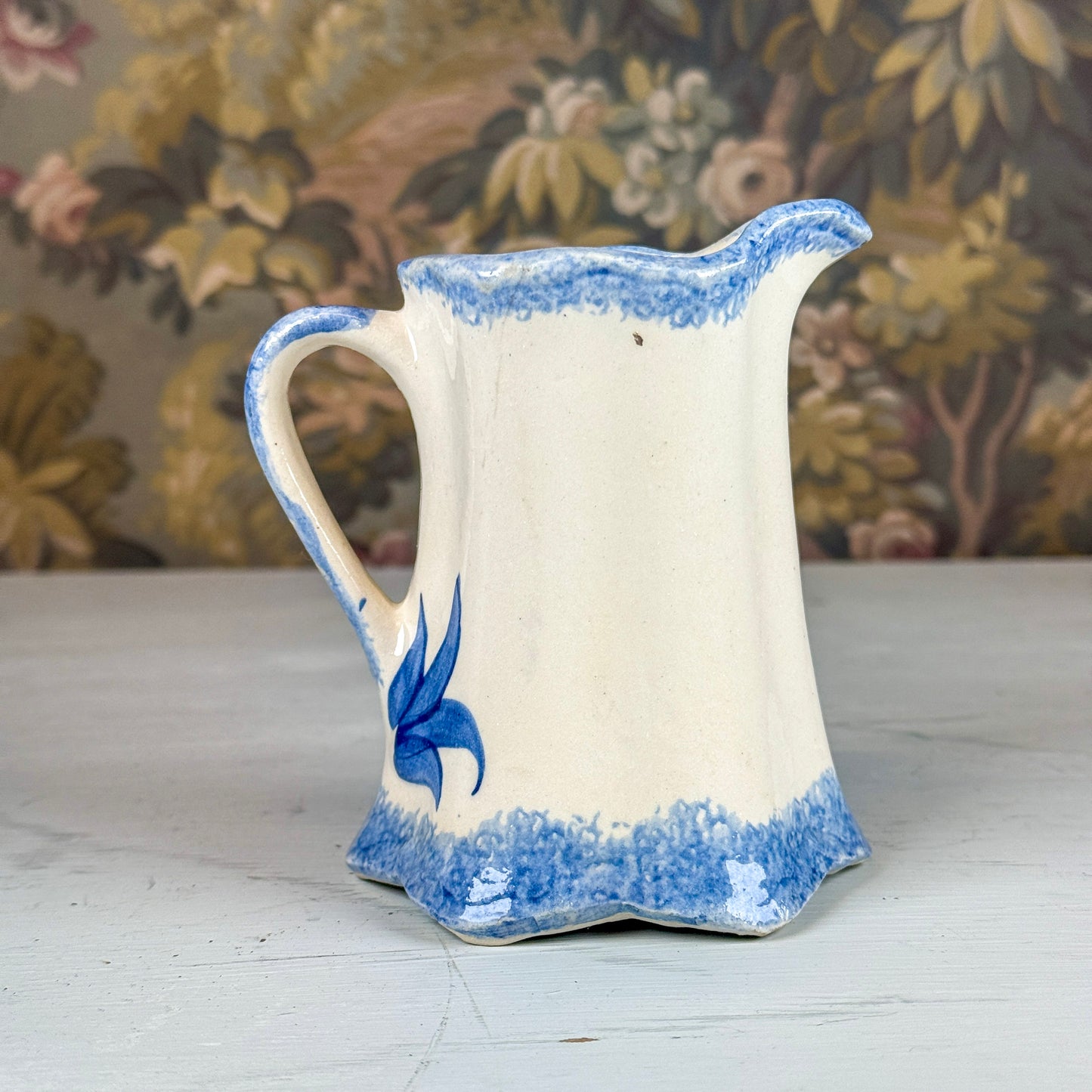 Blue Floral Ceramic Pitcher