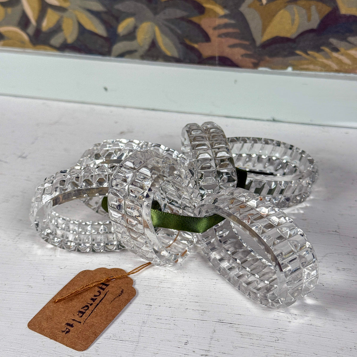 Set of 6 Crystal Napkin Rings
