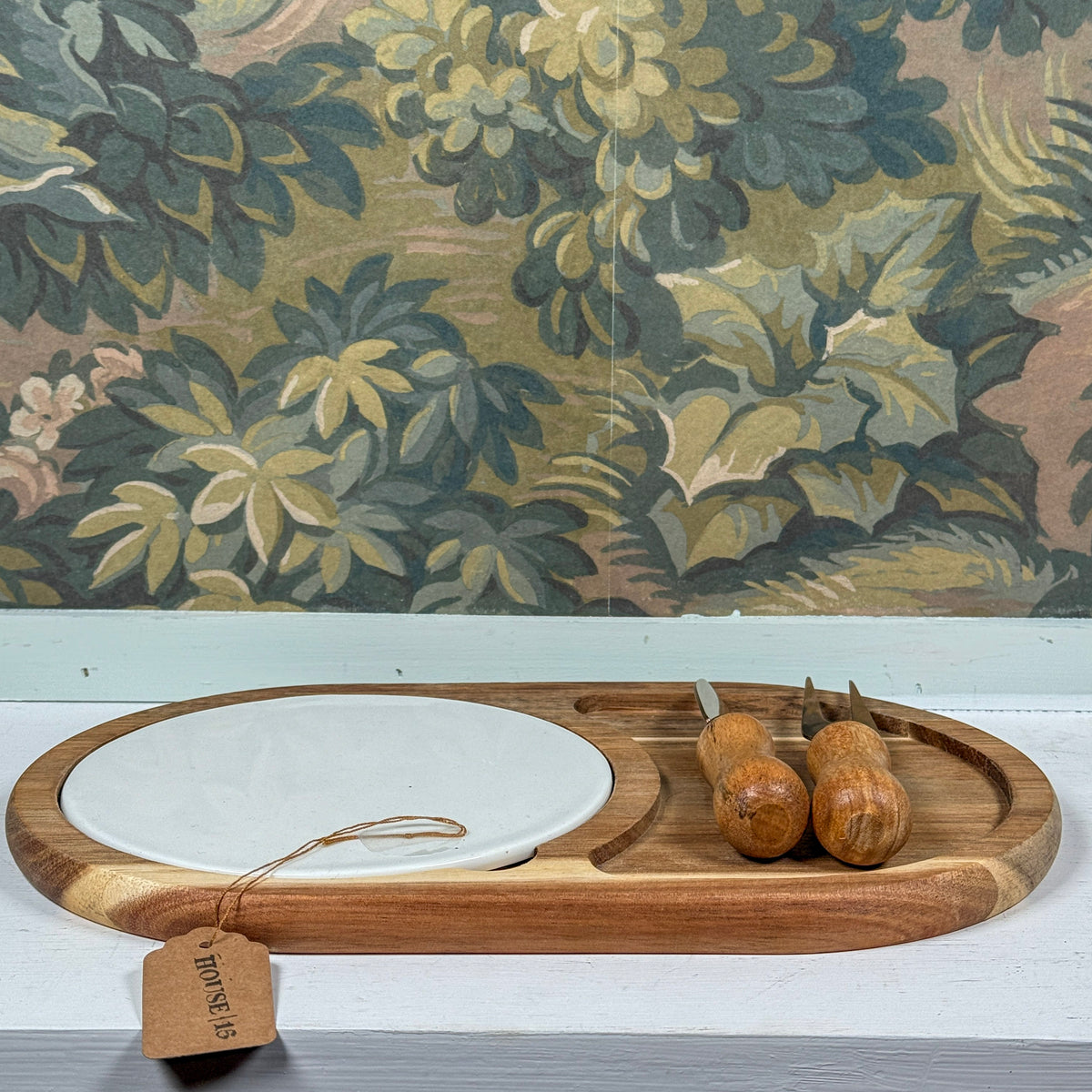 Wood & Ceramic Cheese Board