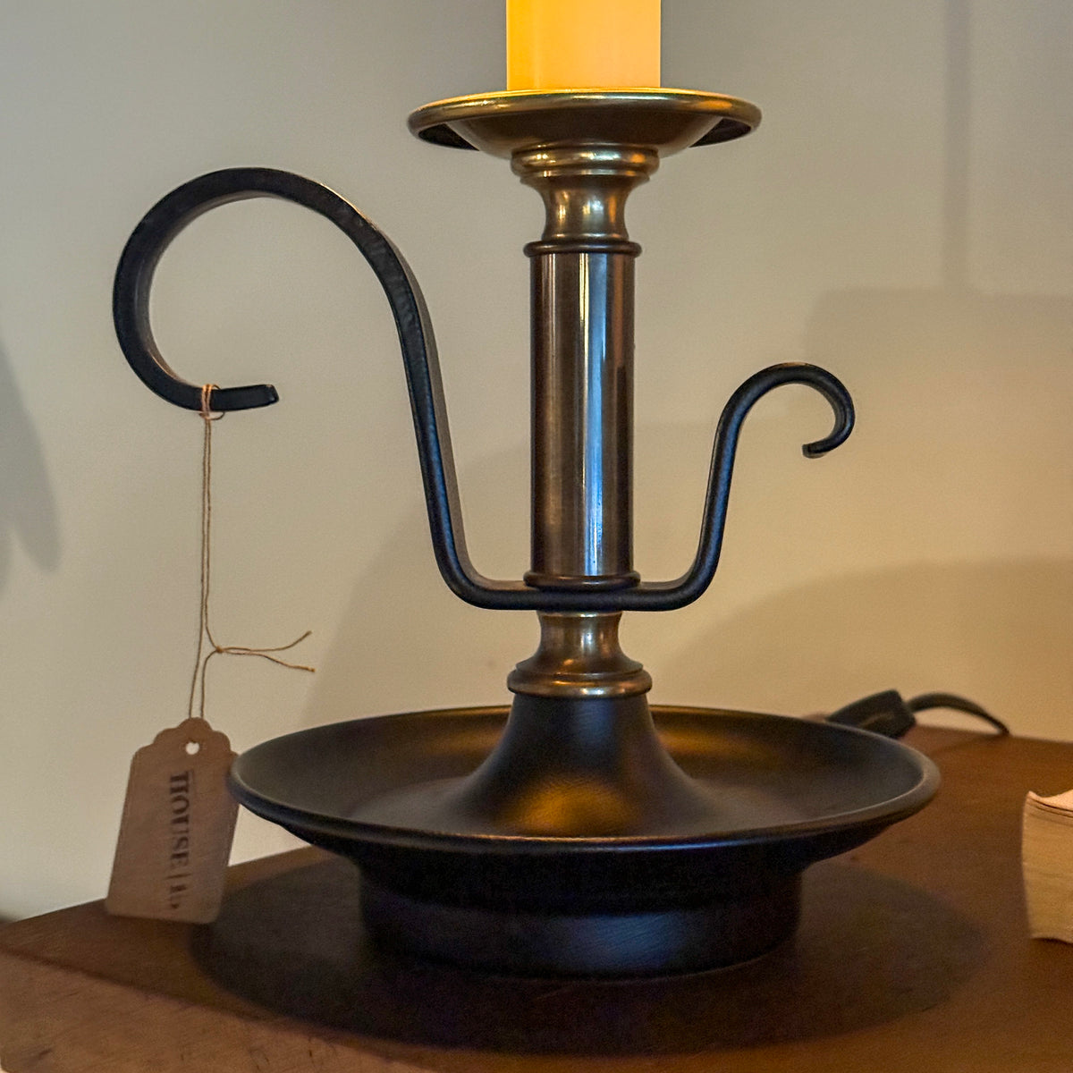 Black Wrought Iron Candlestick Lamp