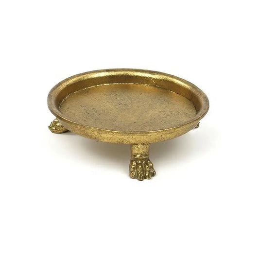 Gold Leaf Claw Foot Dish