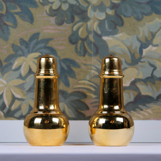 Vintage Gold Salt & Pepper Shakers