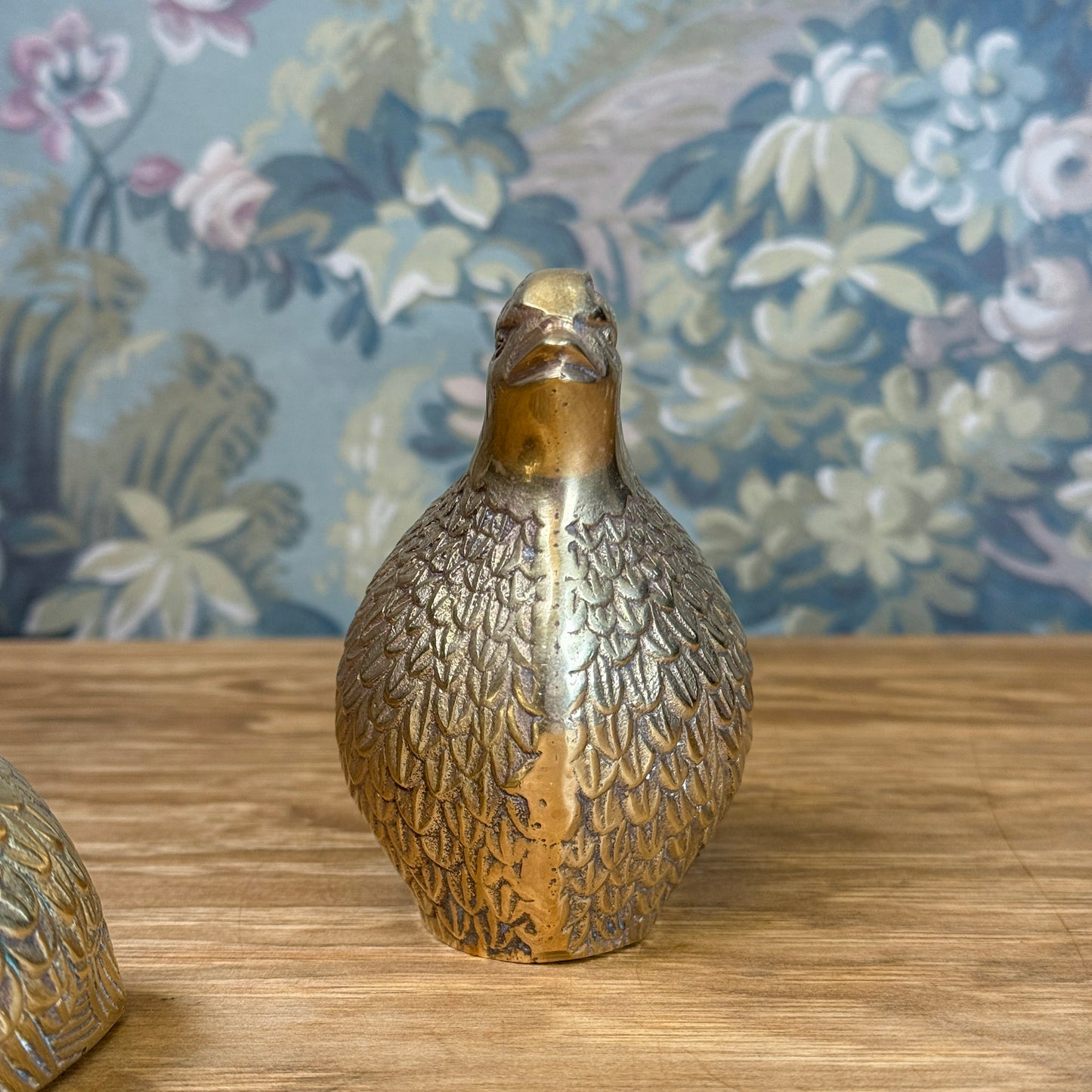 Pair of Brass Quails