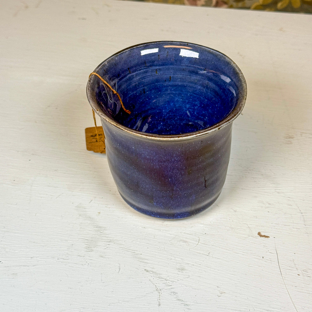 Vintage Mini Cobalt Blue Pottery Pot