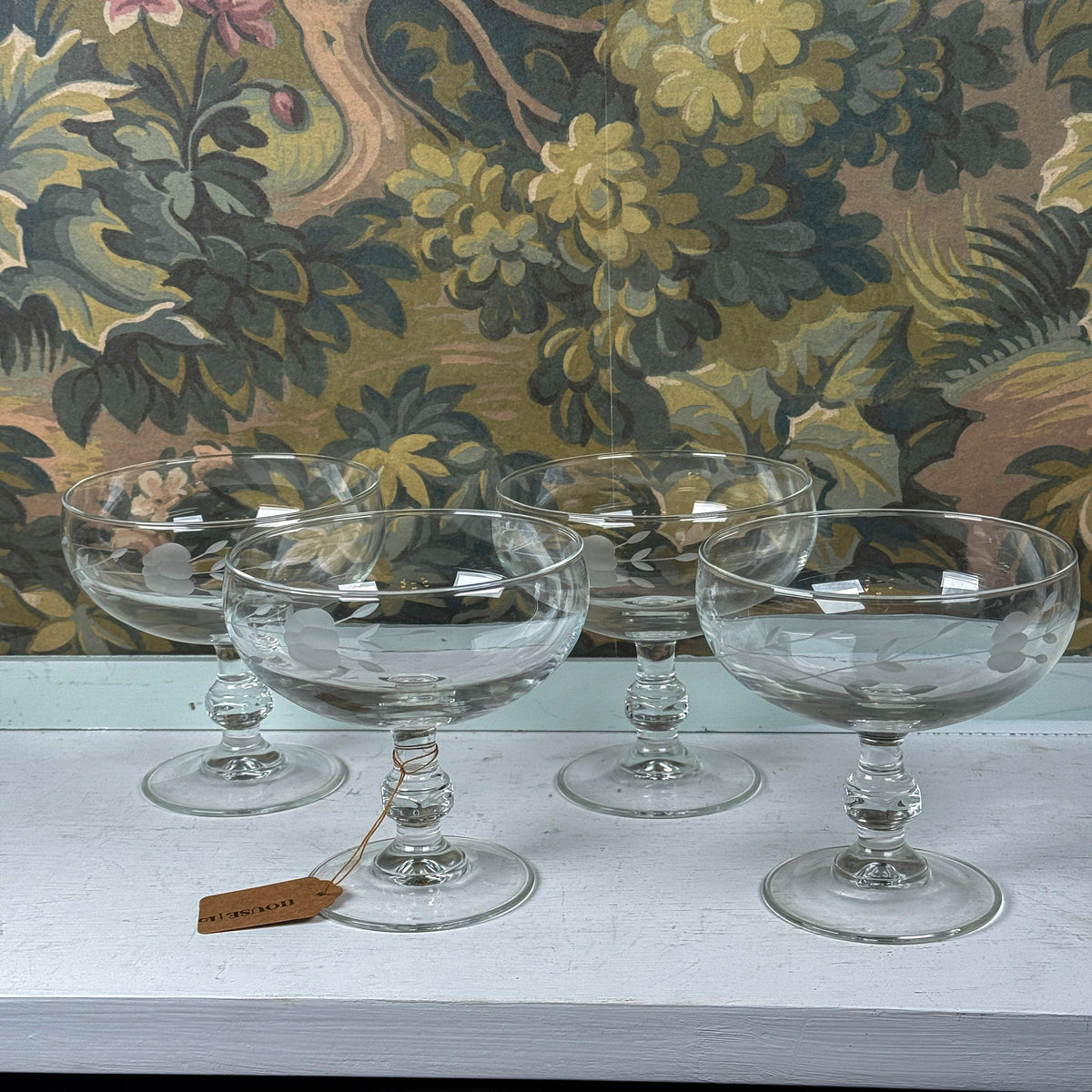 Etched Crystal Champagne Coups
