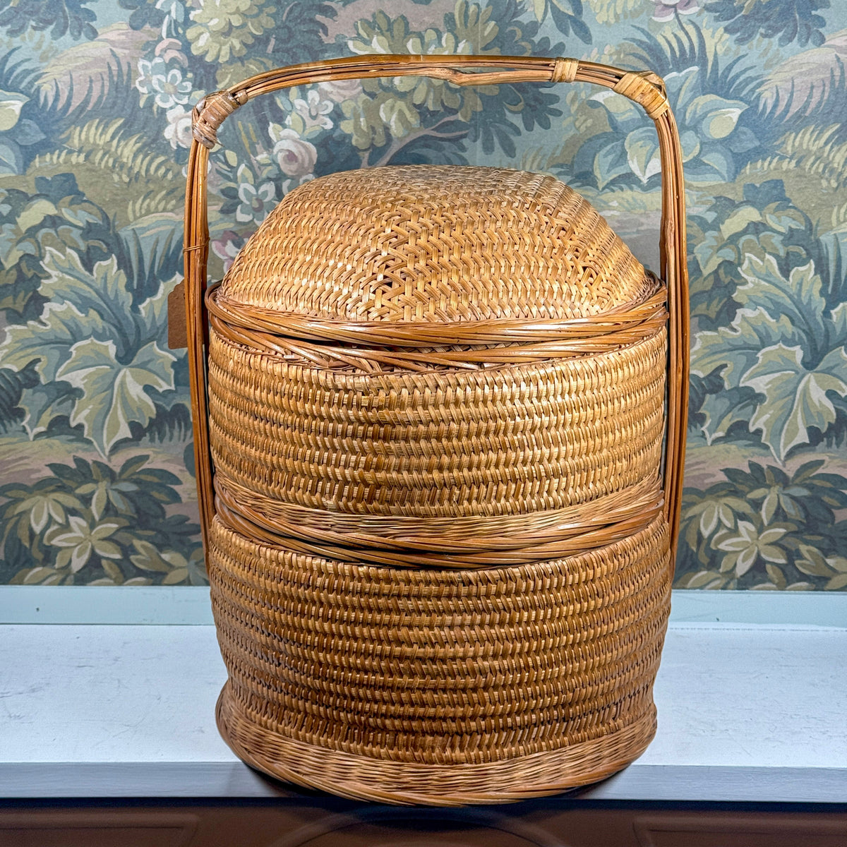 Vintage Asian Two Tier Basket