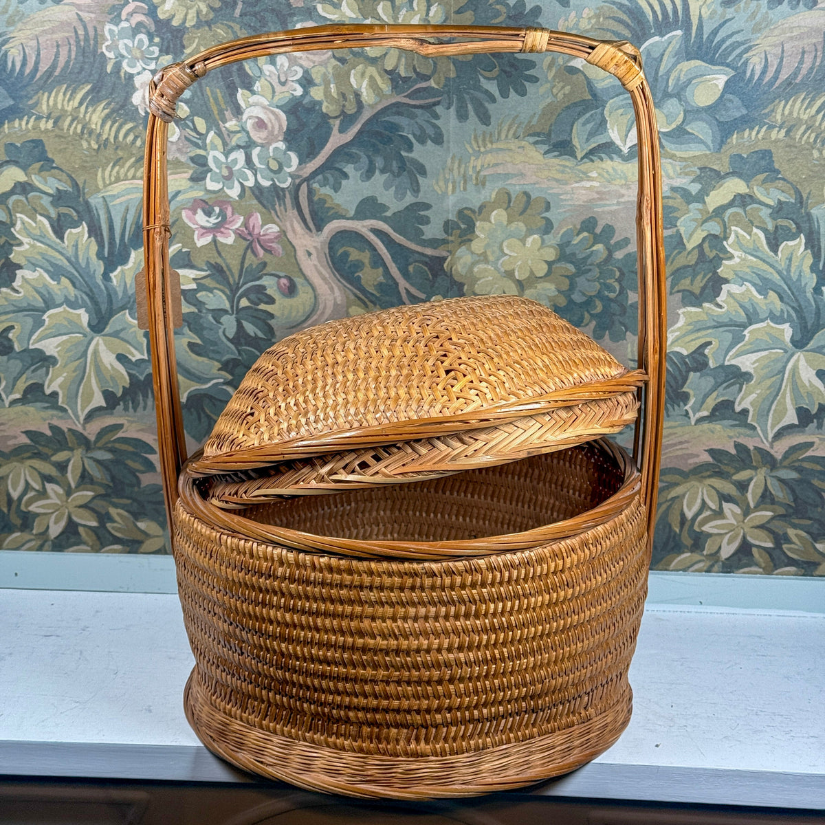 Vintage Asian Two Tier Basket